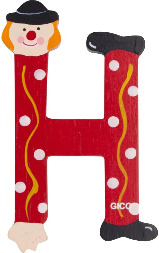 Holzbuchstaben Name Kinderzimmer groß Deko für die Tür, lustige Clowns, A-Z, Höhe ca. 9 cm, Holz Buchstabe 7361 (H) Bild 1