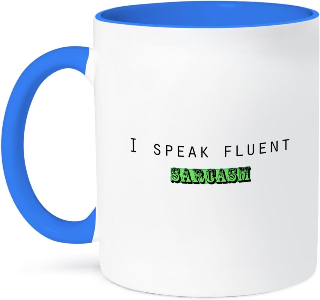 3dRose I Speak Fluent Sarcasm-Two Ton Tasse, Keramik, Blau, 10,2 x 7,62 x 9,52 cm Bild 1
