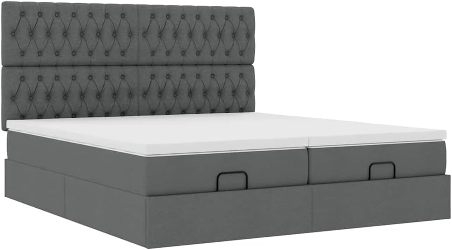 Ottoman-Bett mit Matratzen Dunkelgrau 180x200 cm Stoff 3313714 Bild 1