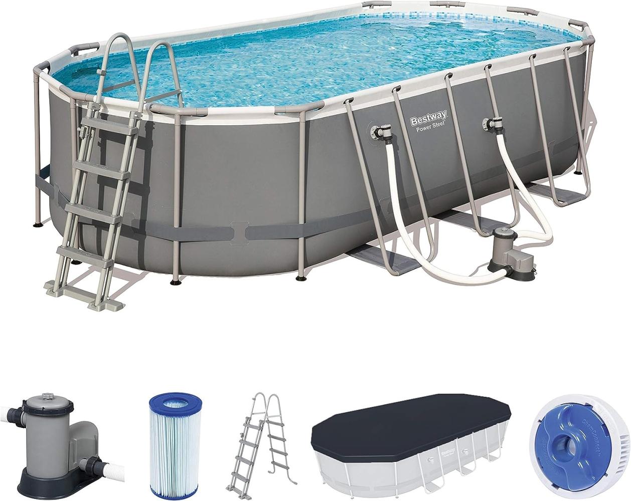 Bestway Power Steel Frame Pool, 549 x 274 x 122 cm, Komplett-Set Bild 1