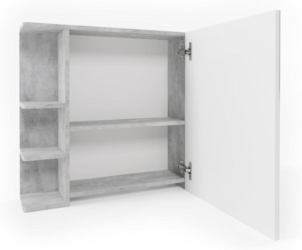 VICCO Badspiegel FYNN 80 x 64 cm Grau Beton - Spiegel Spiegelschrank Wandspiegel Bild 1