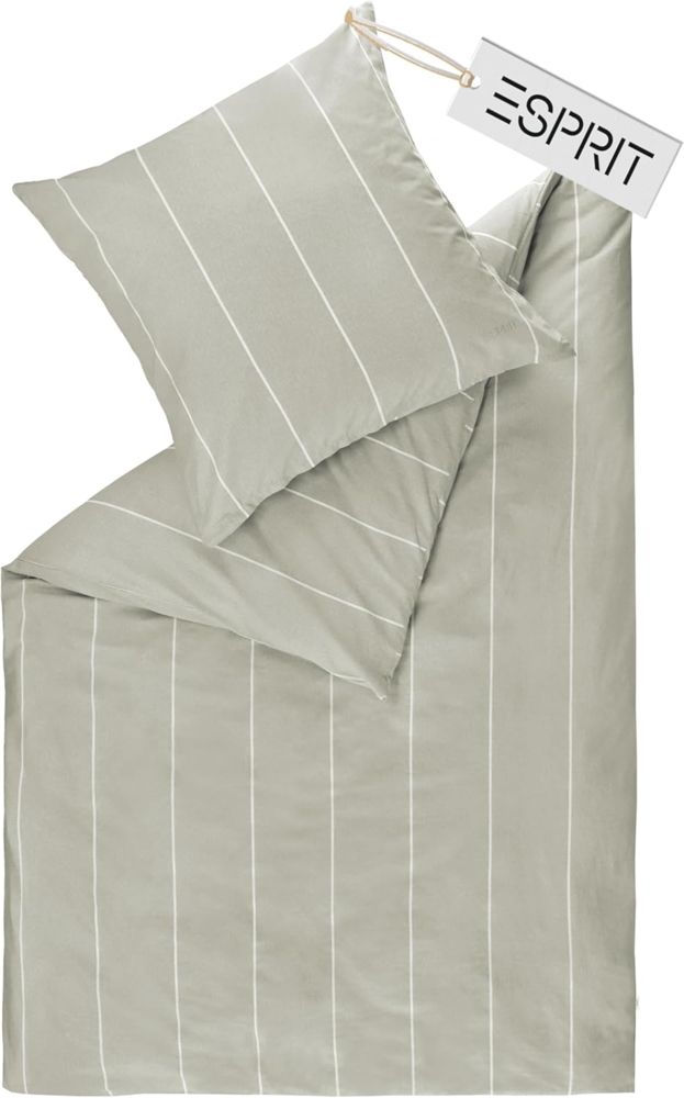 Esprit Bettwäsche HARPLINES Renforcé Kissenbezüge und Bettwäsche, Baumwolle, 1 teilig, 200 x 200 cm in Grau Bild 1
