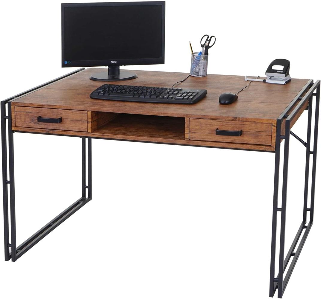 Mendler Schreibtisch HWC-A27, Bürotisch Computertisch, 122x70cm 3D-Struktur - Wildeiche-Optik Bild 1