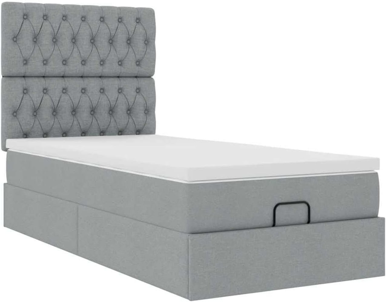 Ottoman-Bett mit Matratze Hellgrau 90x200 cm Stoff 3313209 Bild 1