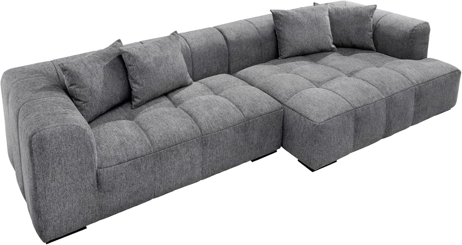 riess-ambiente Ecksofa ZERO GRAVITY 305cm grau, Einzelartikel 1 Teile, Wohnzimmer · Strukturstoff · XXL Couch · Bigsofa · Ottomane rechts Bild 1