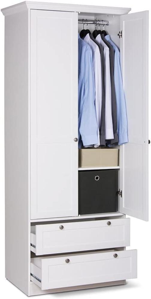 Kleiderschrank >Landsted< in Weiß - 80x200x51cm (BxHxT) Bild 1