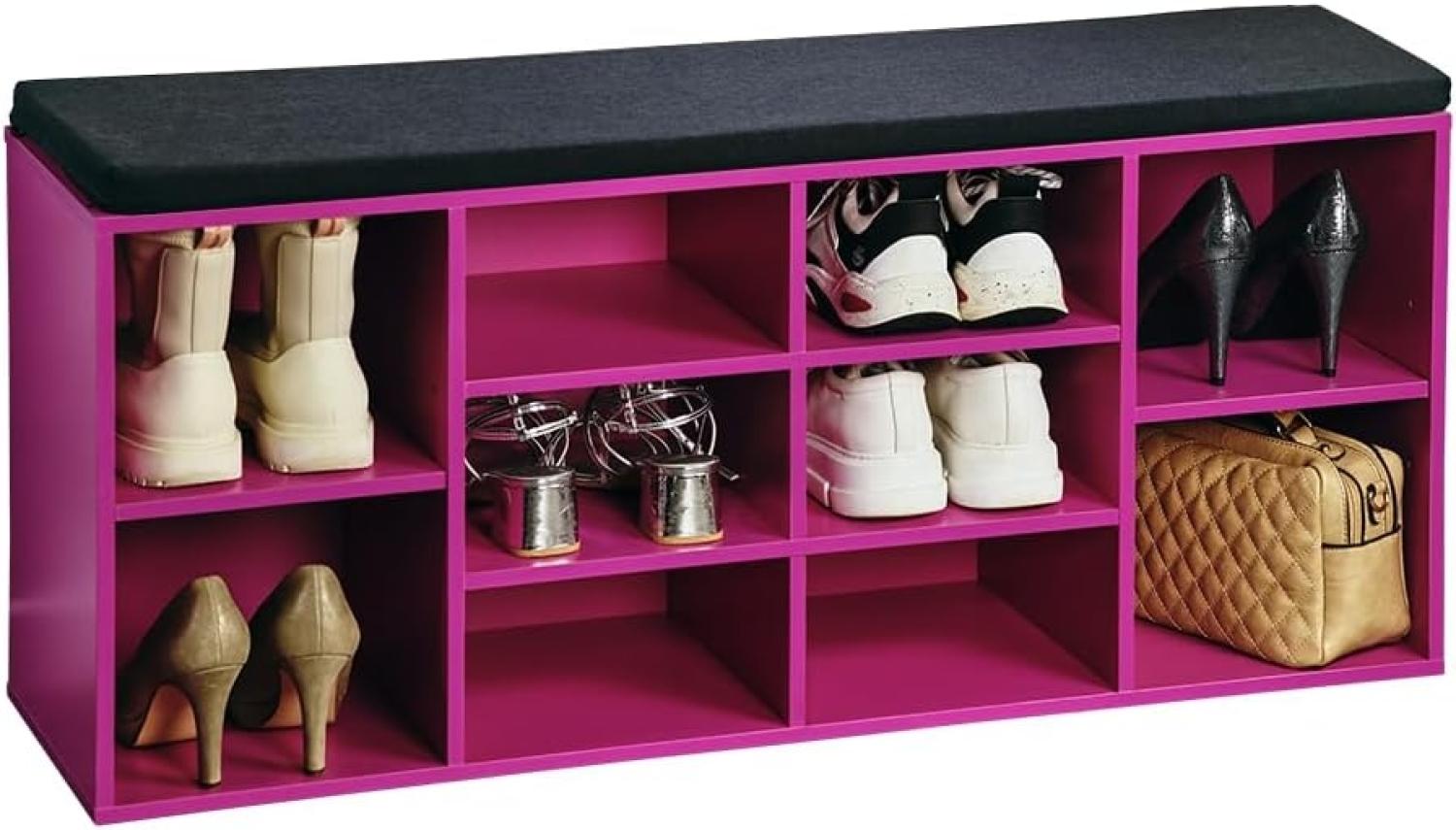 KESPER Schuhschrank / Sitzbank 15984-13 in pink mit Sitzkissen / Flurregal Bild 1