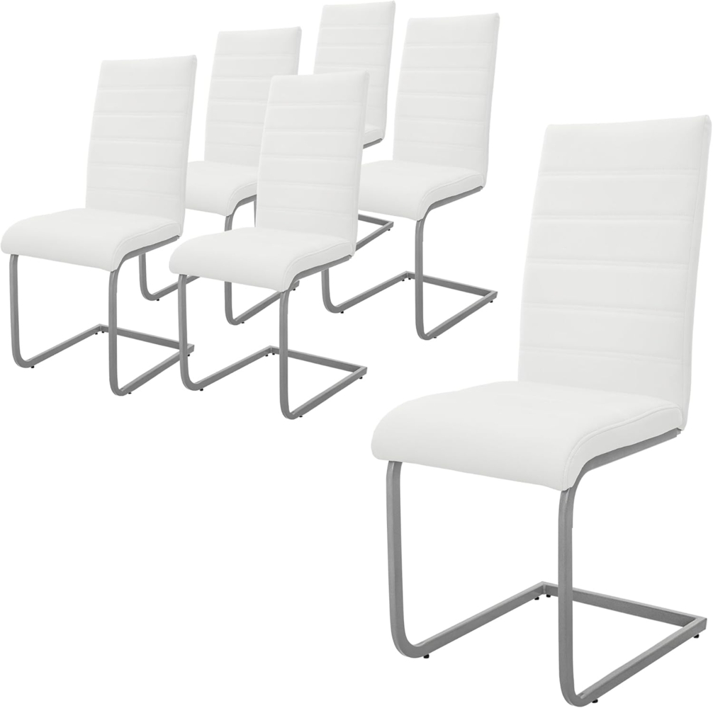 ML-DESIGN Stuhl Esszimmerstühle Schwingstühle mit Rückenlehne Design Küchenstühle (6 St), Polsterstuhl Freischwinger 6er Set Küchenstuhl bis 120kg Kunstleder Bild 1
