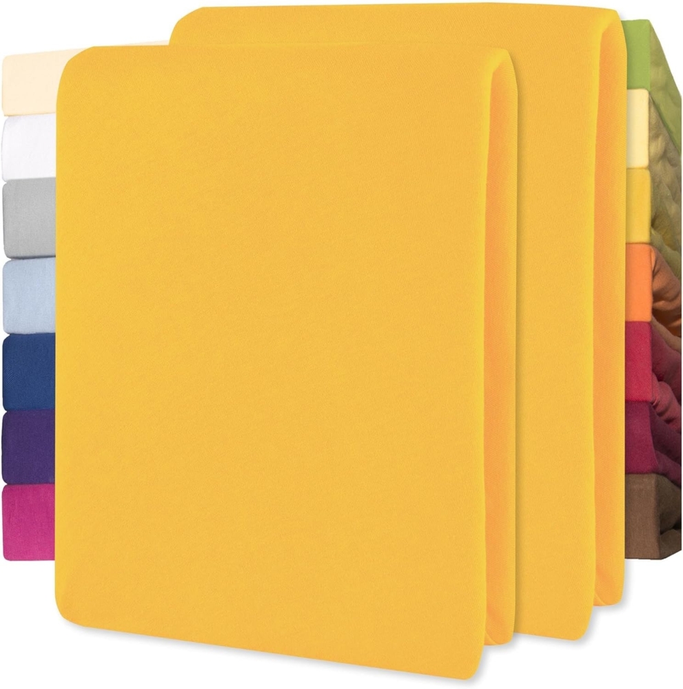 CelinaTex Jersey Spannbettlaken Lucina für Kids 60x120-70x140 cm mais gelb 100% Baumwolle gekämmt superweich Oeko-TEX Bild 1