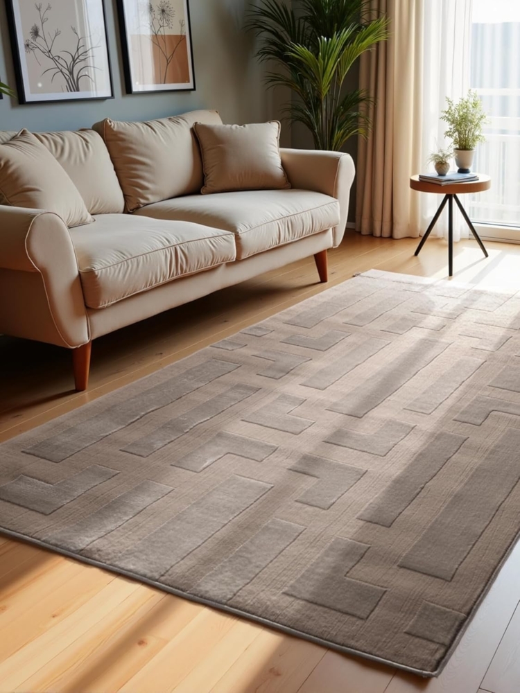 ELLE DECORATION Teppich Onyx, rechteckig, Höhe: 9 mm, Wohnzimmer, Schlafzimmer, Läufer, Hoch-Tief Effekt, Flur, Glanz Bild 1