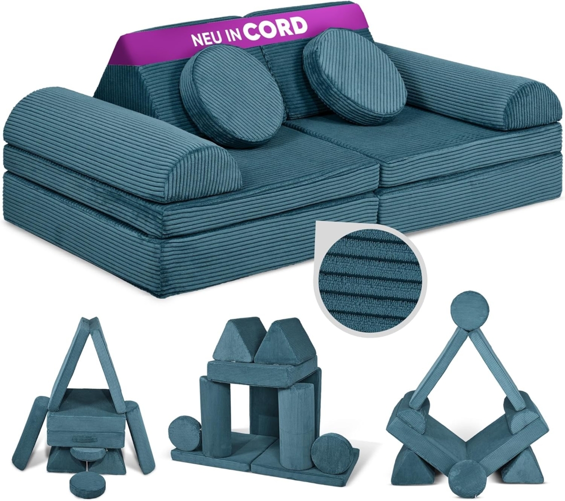 Linodino Kindersofa Spielsofa I Schaumstoff Stapelsteine für Kinder I Kindercouch, 3 Jahre Garantie Bild 1