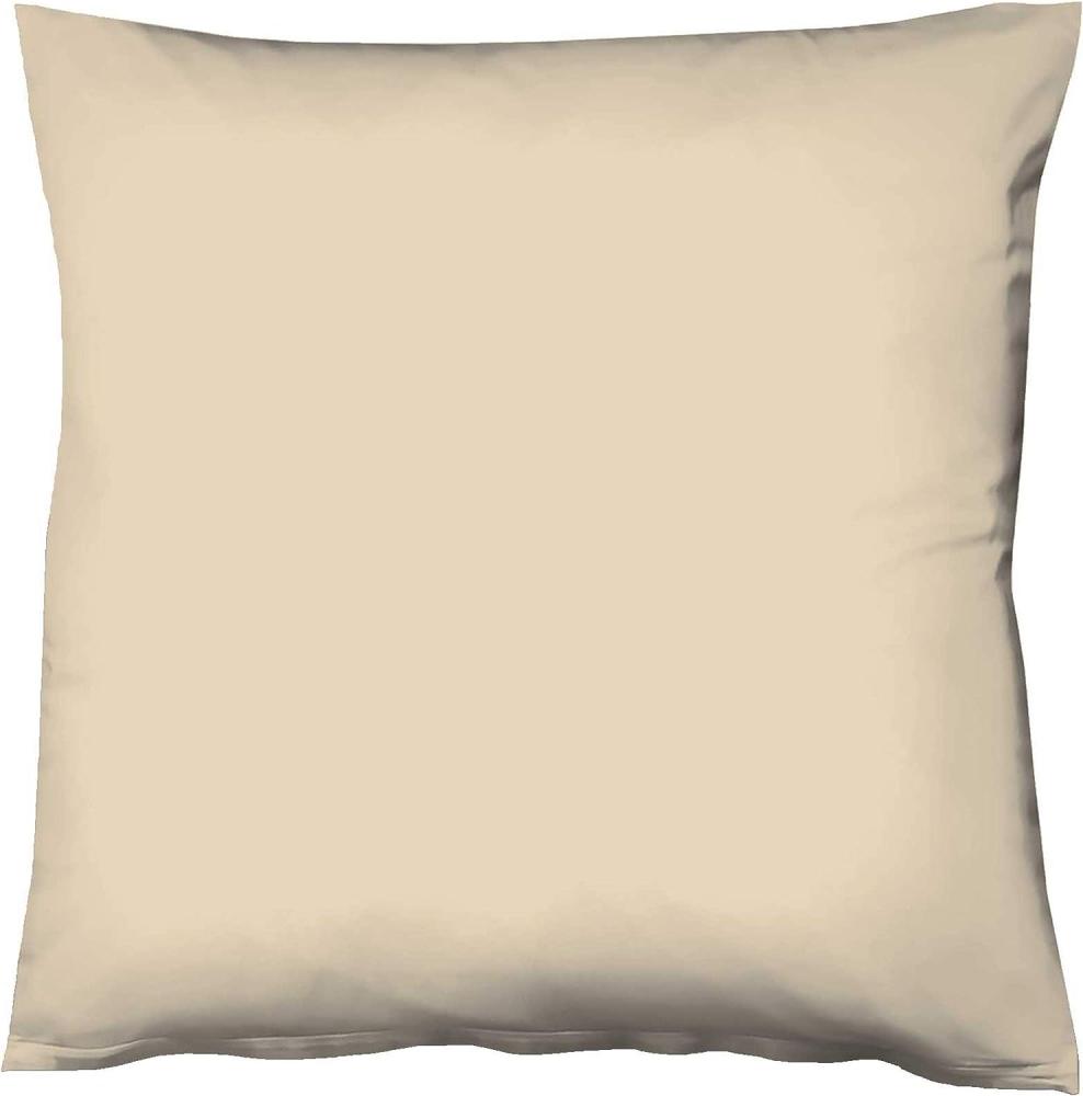 Fleuresse Mako-Satin-Kissenbezug uni colours Farbe beige 2043 Größe 50 x 50 cm Bild 1