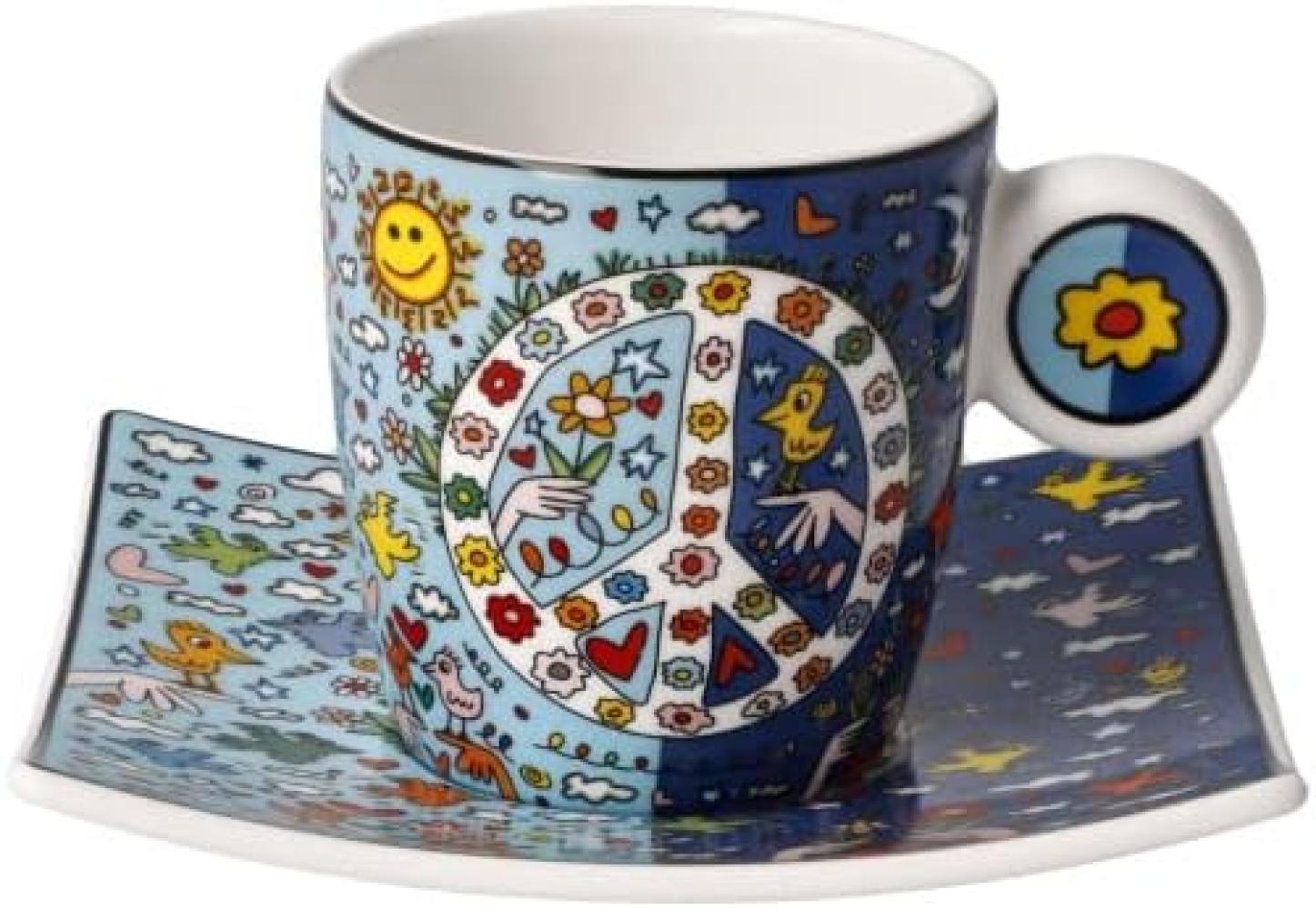 Goebel Espressotasse James Rizzi - Give Peace a Chance, Fine Bone China, Bunt, 0. 1 L, 26102741 Bild 1