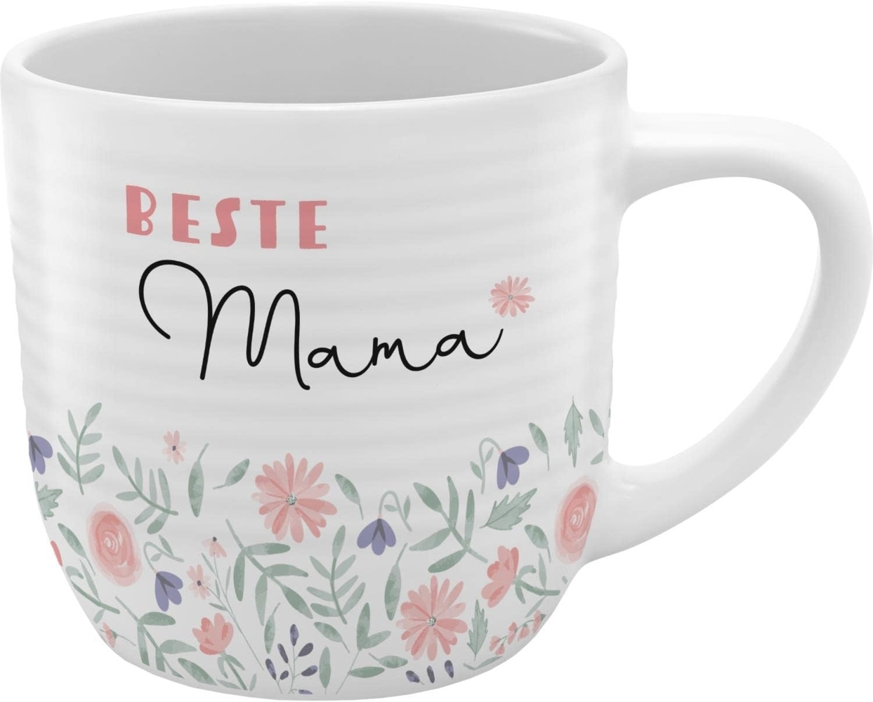 GRUSS & CO Tasse mit Rillen "Beste Mama" | Steinzeug, 40 cl, mehrfarbig | Muttertag | 48437 Bild 1