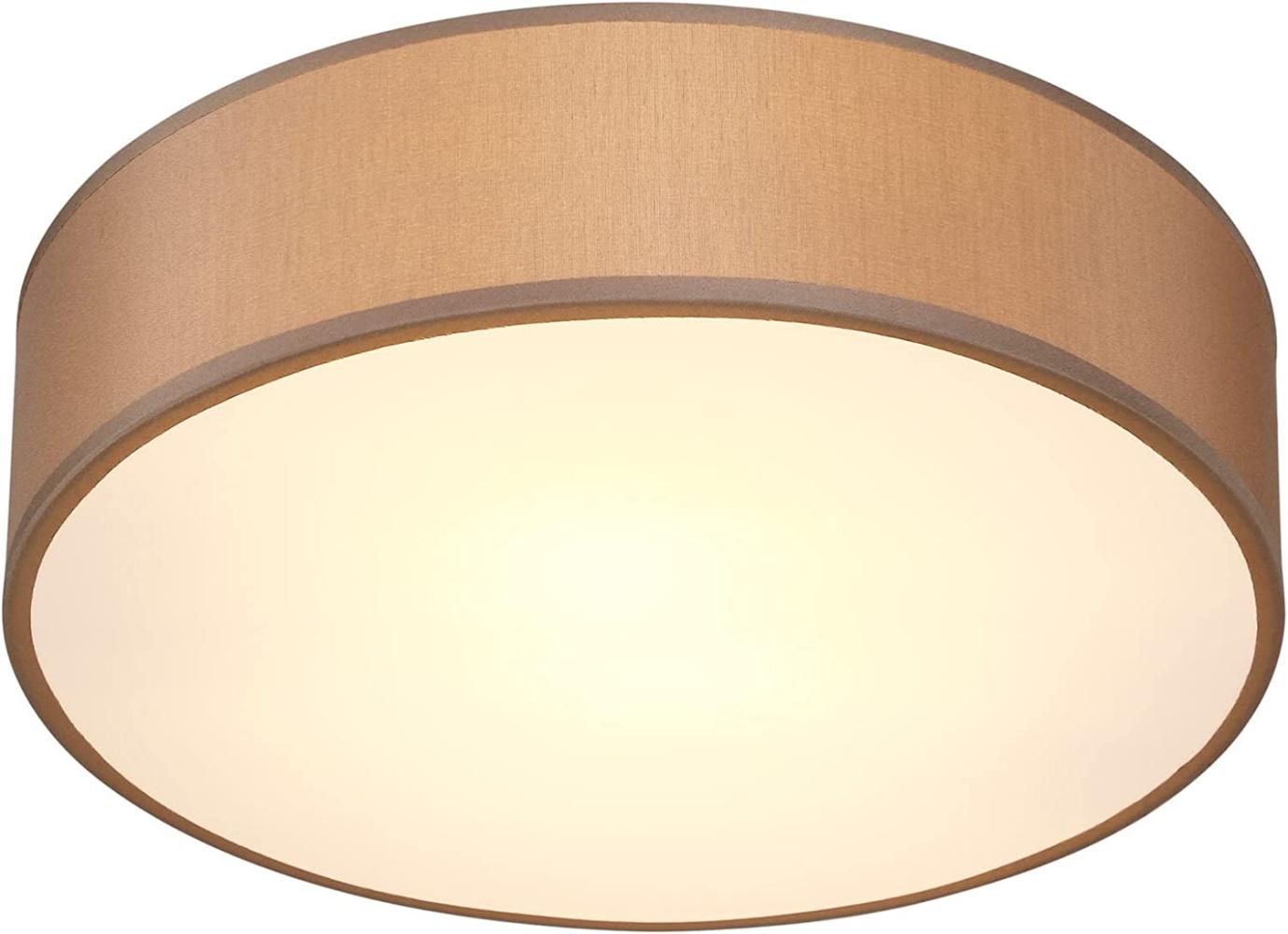 monzana Deckenleuchte Deckenleuchte, Innenbeleuchtung, Deckenlampe Stoff Taupe 38 cm Modern E27 Rund 2 Flammig Deckenleuchte Bild 1