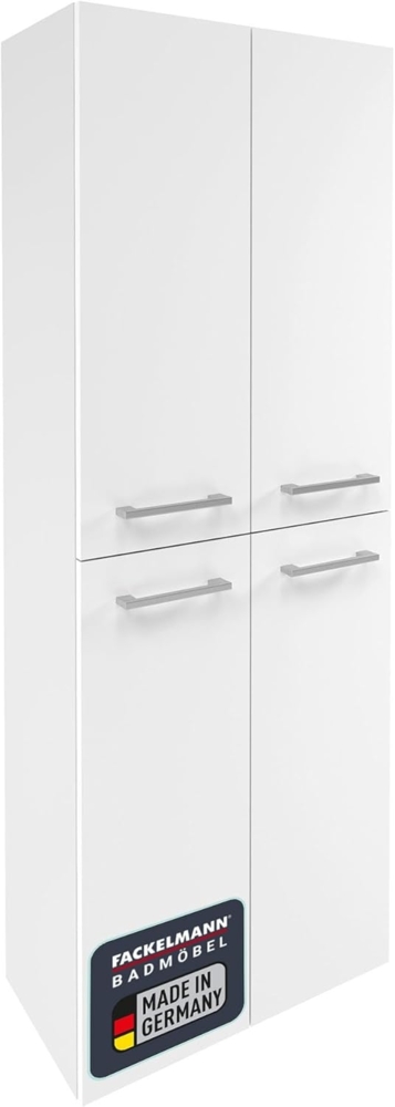 Fackelmann VERONA Doppel Hochschrank 60 cm, Weiß Hochglanz Bild 1