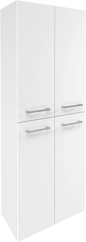 Fackelmann VERONA Doppel Hochschrank 60 cm, Weiß Hochglanz Bild 1