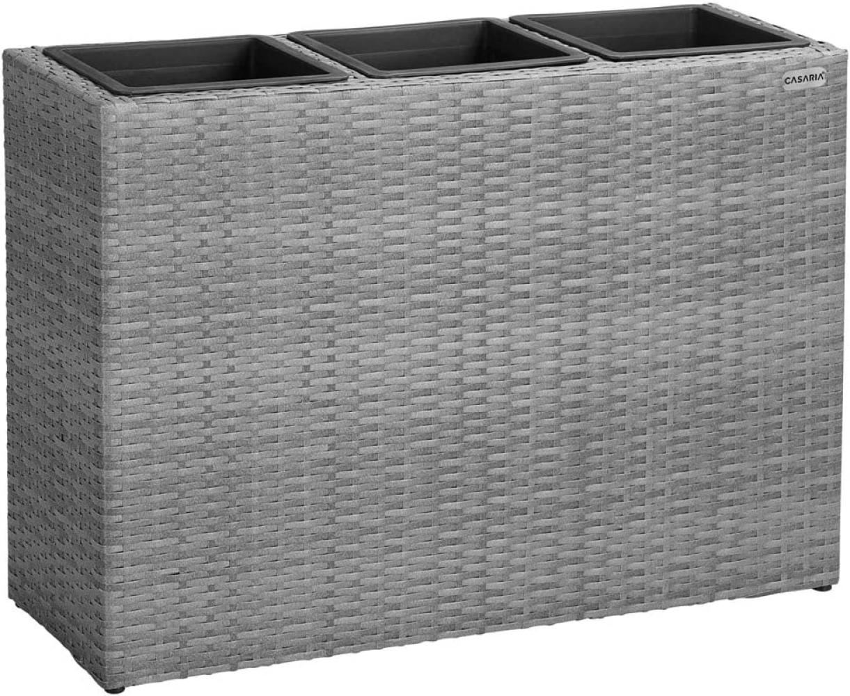 Blumentopf Pflanzkübel Polyrattanoptik Übertopf 83 x 30,5 x 60cm Schwarz - Braun - Creme Grau Bild 1