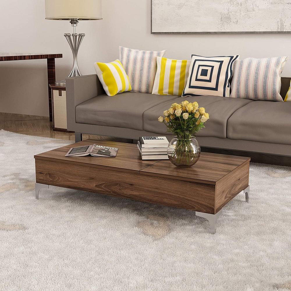 Couchtisch 'Delinda', Walnuss-Optik, 121 x 60 x 30 cm Bild 1