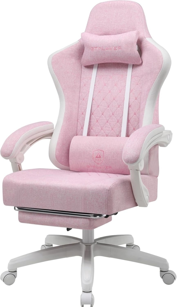 GTPLAYER Gaming-Stuhl Ergonomischer Gaming Sessel Schreibtischstuhl mit Stoffoberfläche (Pacekung), Federsitzkissen mit Fußstütze Bild 1
