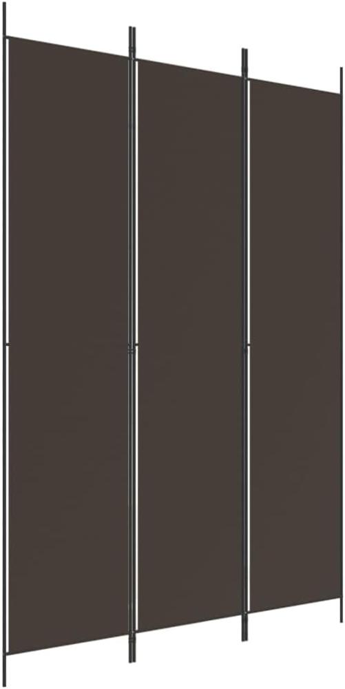 3-tlg. Paravent Braun 150x220 cm Stoff Bild 1