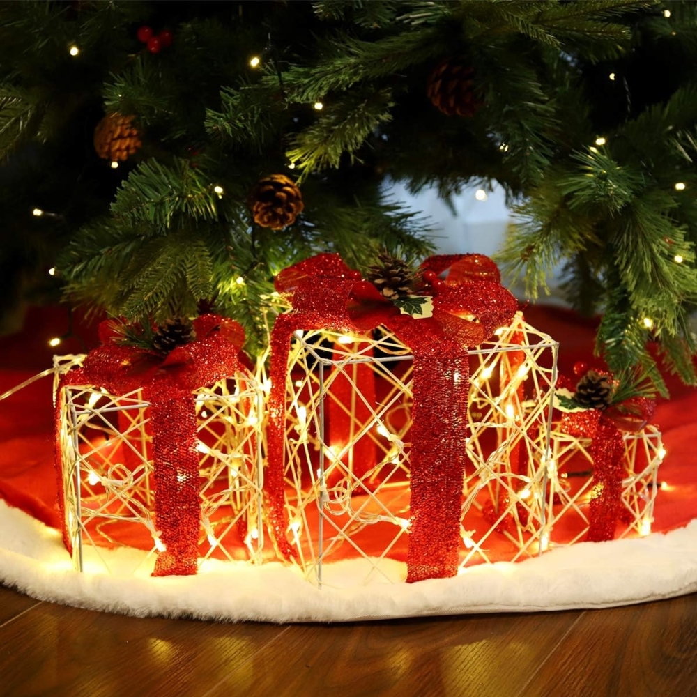 Salcar LED-Lichterkette 3er Set LED Geschenkbox Weihnachten Dekoration Lichter Weihnachtenbox, 48 LED Beleuchtete 8 Modes Weihnachts Beleuchtung Weihnachtsdeko Bild 1