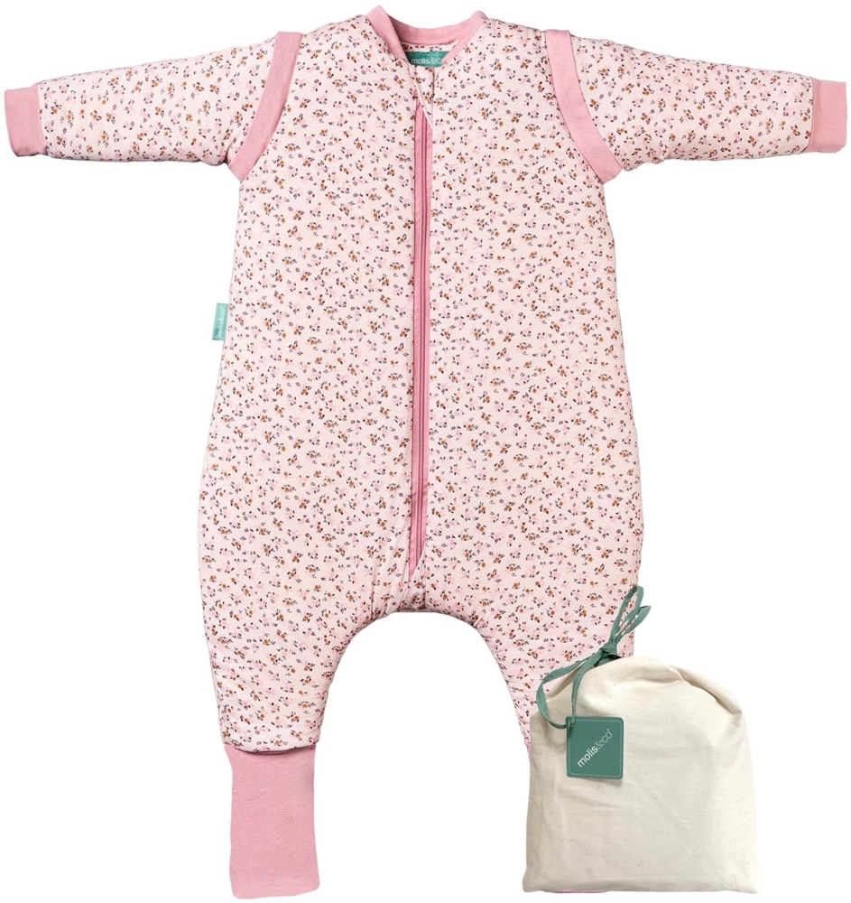 molis&co. Baby-Schlafsack mit Füßen, abnehmbare Ärmel und Socken. 2.5 TOG. Ideal für die Übergangszeit und den Winter. 100% Baumwolle (Oeko-TEX 100). (Misty Rose, 120 cm (6 Jahre)) Bild 1