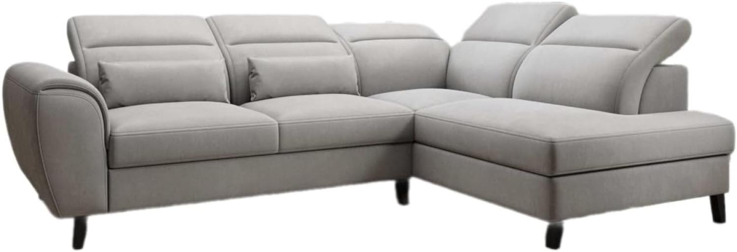 Designer Sofa Nobile mit verstellbarer Rückenlehne Samt Hellgrau Rechts Bild 1