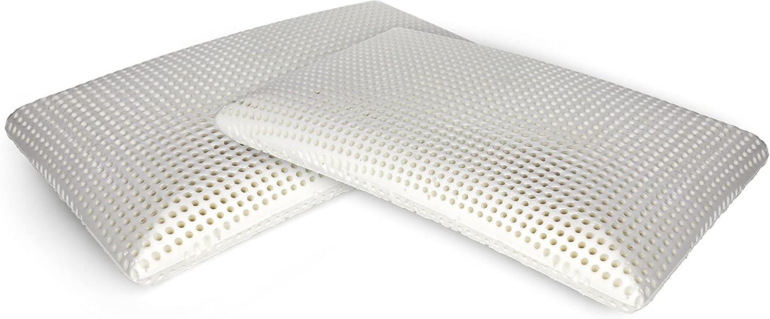 Talamo Italia 2er-Set Kissen für das Bett, 100% Made in Italy, Ergonomisches "Seifen"-Kissen aus perforiertem Memory-Schaum, hypoallergen und atmungsaktiv, 70x40xh12 cm Bild 1