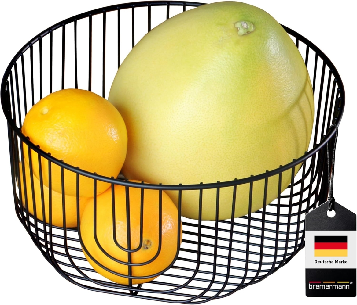 bremermann Obstschale Obstkorb, Obstschale, Drahtkorb rund, Ø ca. 25 x 12,5 H cm, schwarz Bild 1