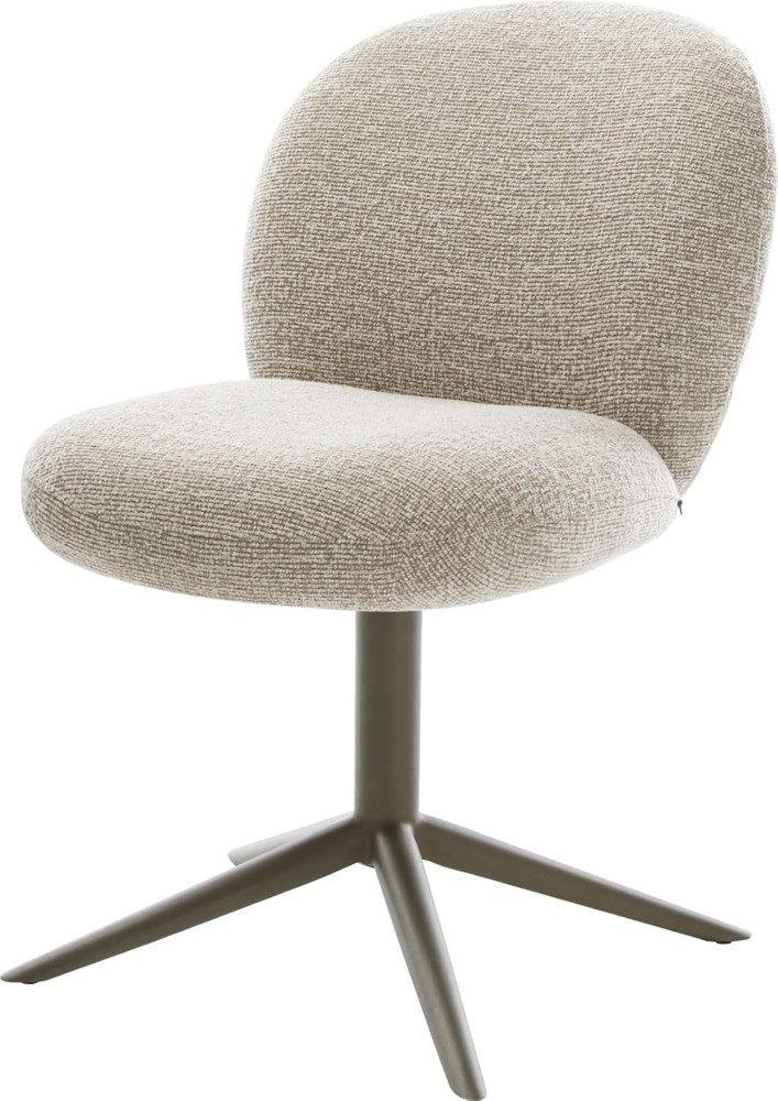 Drehstuhl Nube-Flex Webstoff Soft Beige Fußkreuz Effektfinish Titan 360° drehbar Wippfunktion Taschenfederkern Bild 1