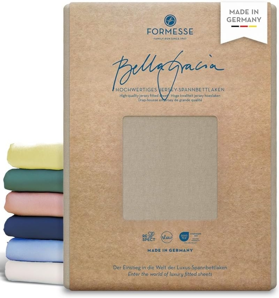 Formesse Jersey Spannbetttuch Bella Gracia|90x190 - 100x220 cm| champignonFormesse Jersey Spannbetttuch Bella Gracia Bild 1
