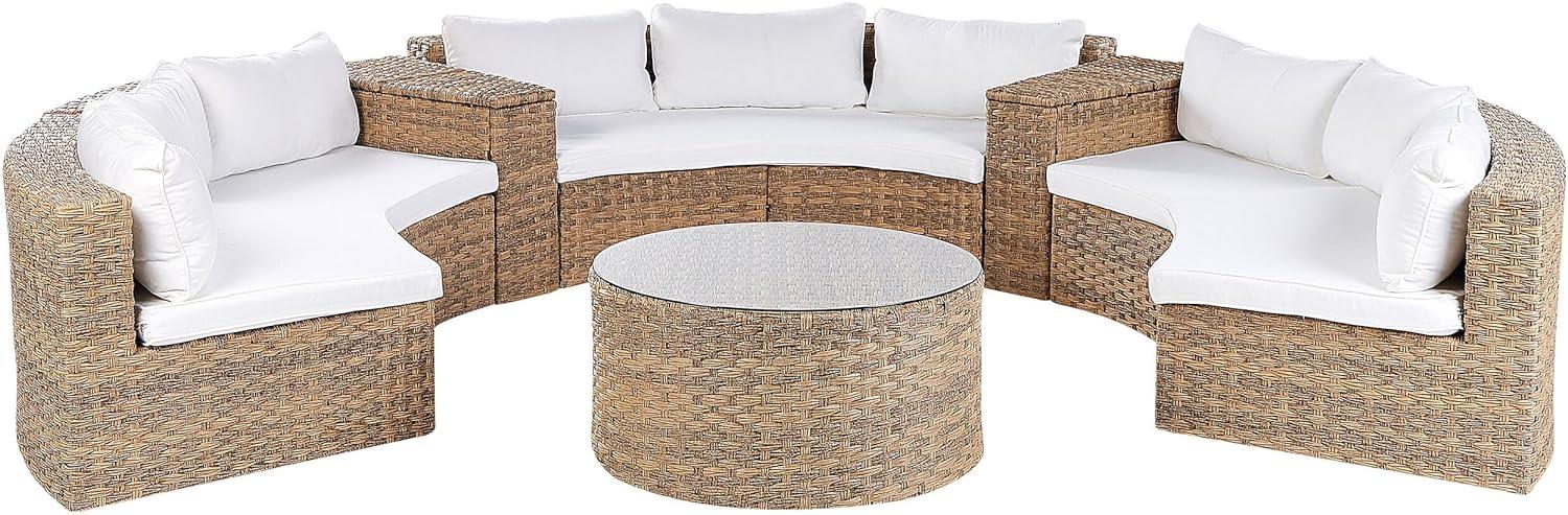 Lounge Set SEVERO 9 Personen Goldbraun Bild 1