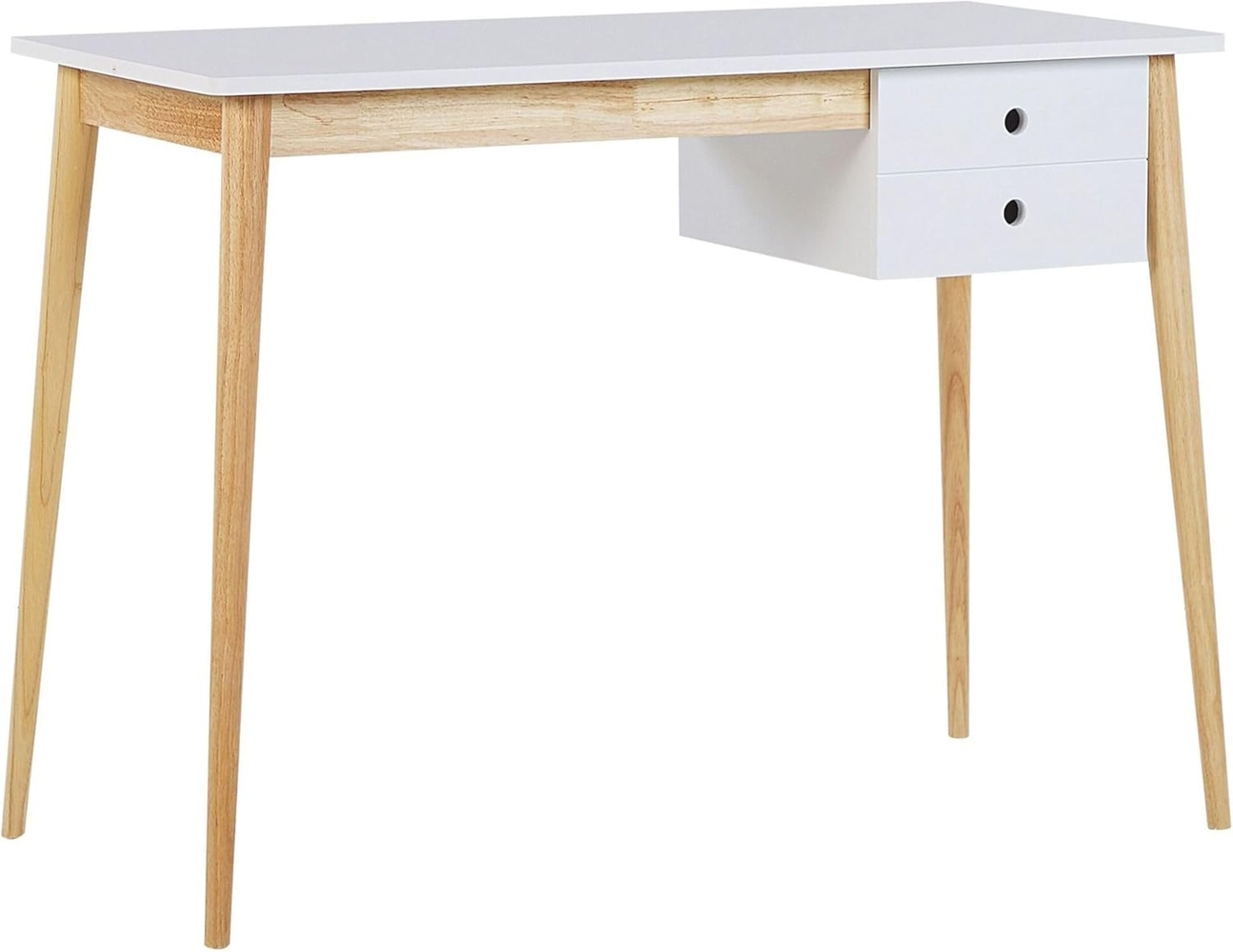 Schreibtisch weiß / heller Holzfarbton 106x48 cm EBEME Bild 1