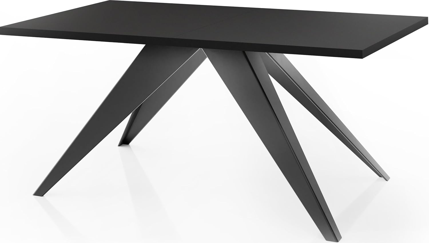 WFL GROUP Esstisch Vance, Rechteckiger Tisch mit Pulverbeschichtete mit Metallbeine Bild 1