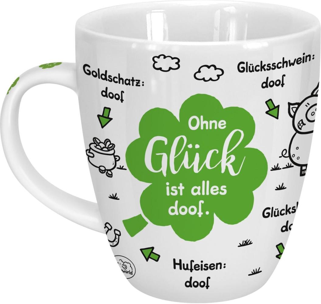 Sheepworld Tasse "Ohne Glück ist alles doof" | Porzellan, 45 cl | Tasse für Kaffee und Tee, Tasse mit Spruch, Silvester | 46504 Bild 1