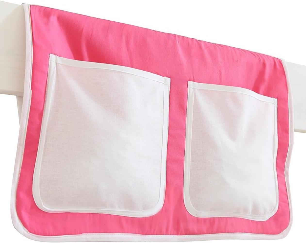 Ticaa Bett-Tasche für Hoch- und Etagenbetten - rosa-weiß Bild 1