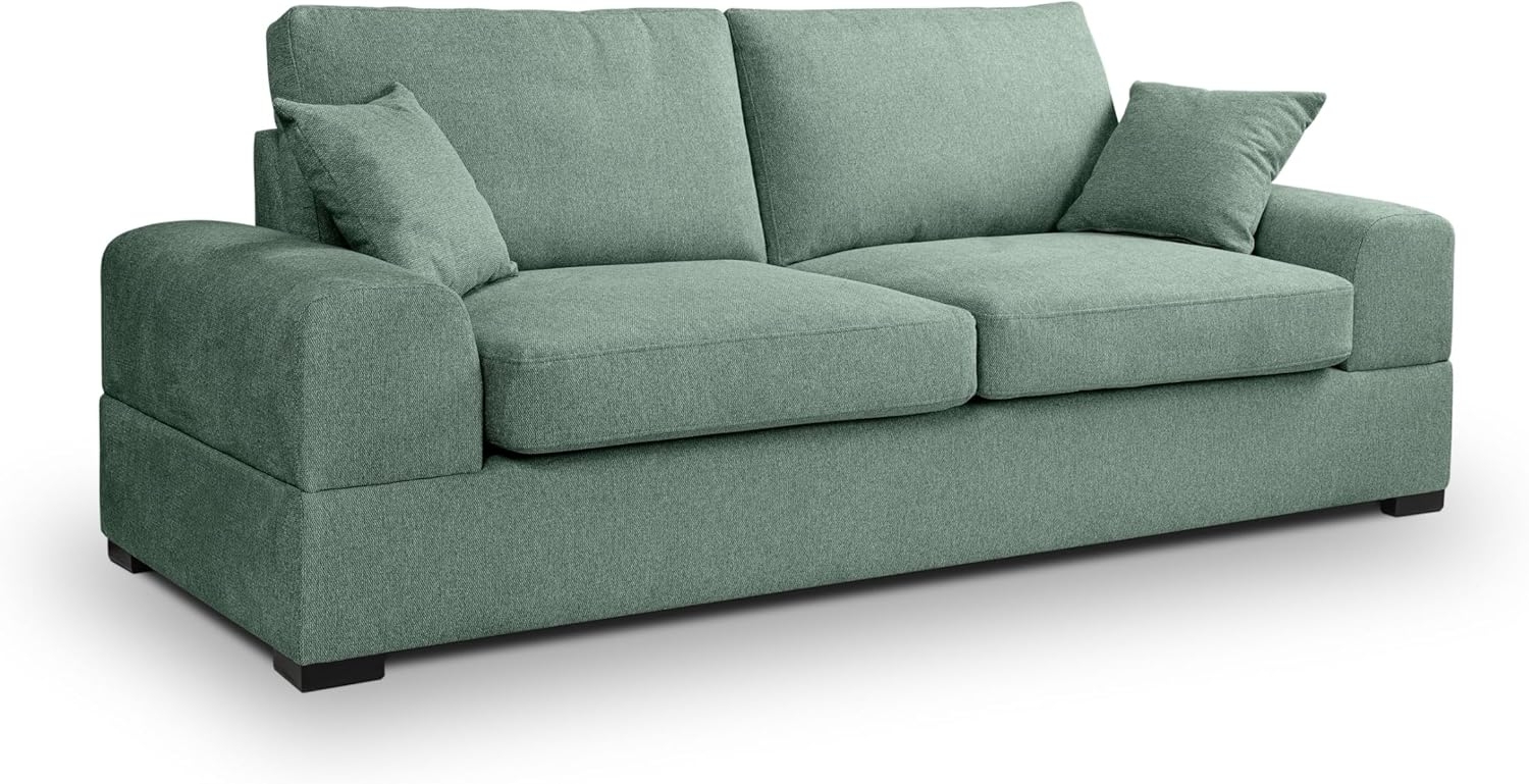 Ecksofa (B/H/T: 221x90x93 cm) in Petrol hell Bild 1