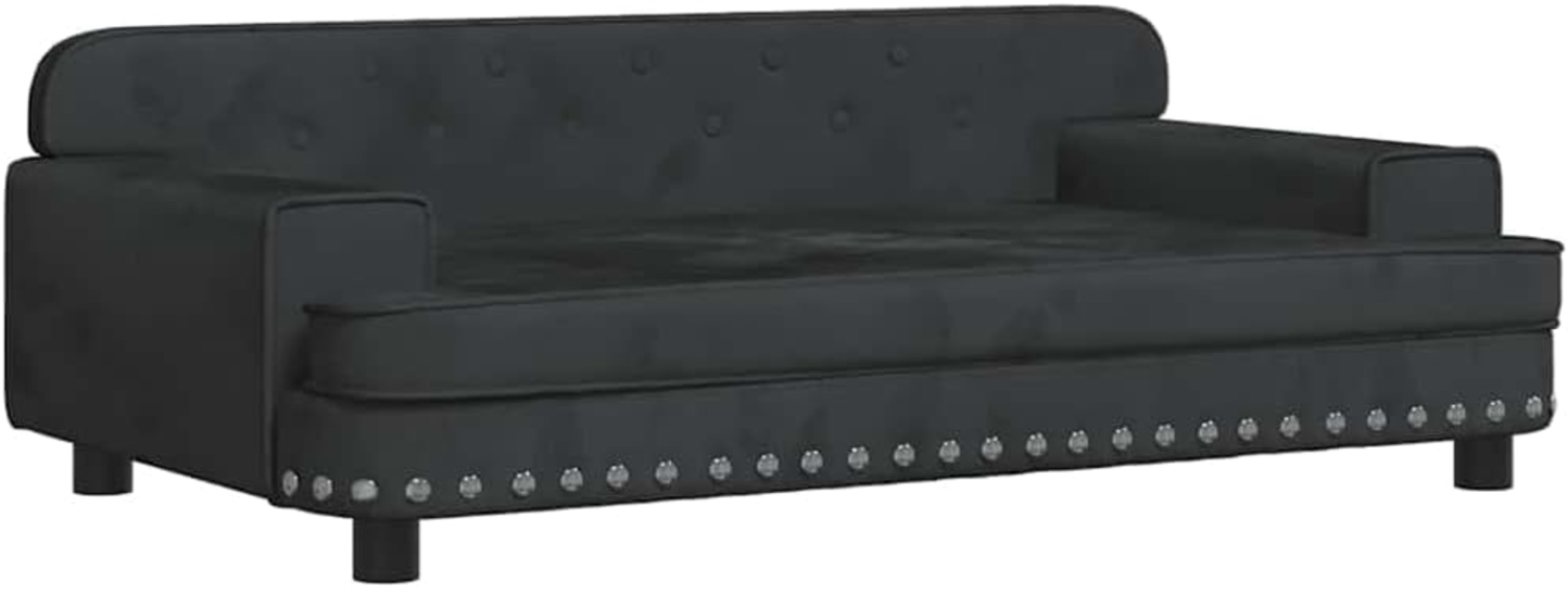 vidaXL Hundebett, Samt schwarz, 30 x 53 x 90 cm Bild 1