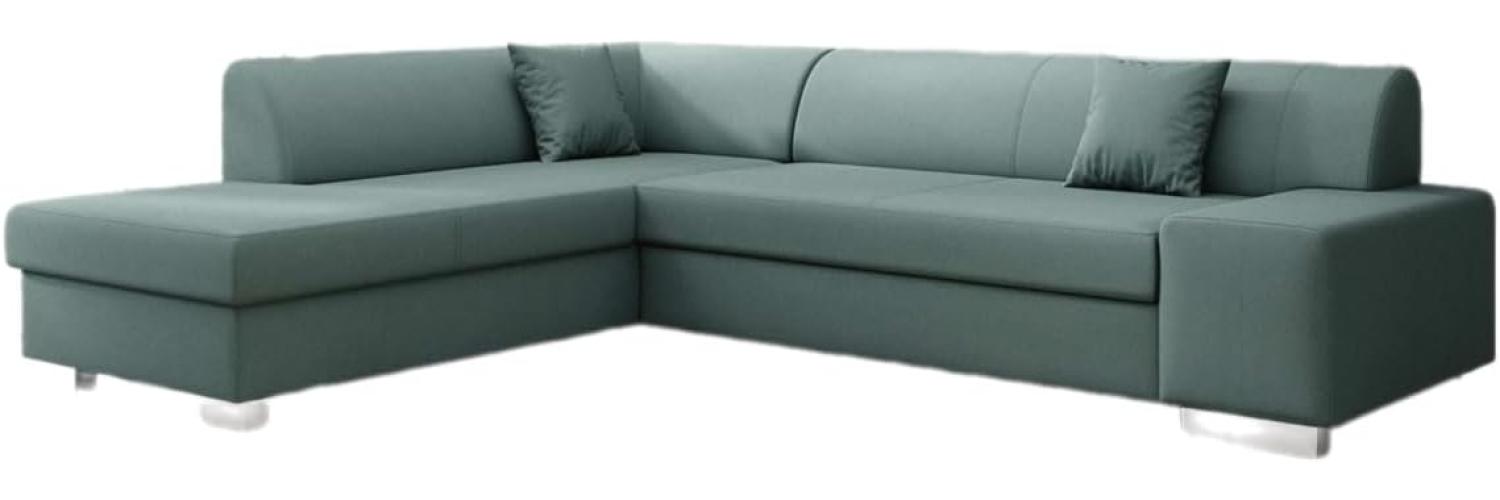 Designer Sofa Pina mit Schlaf- und Klappfunktion Stoff Grün Links Bild 1