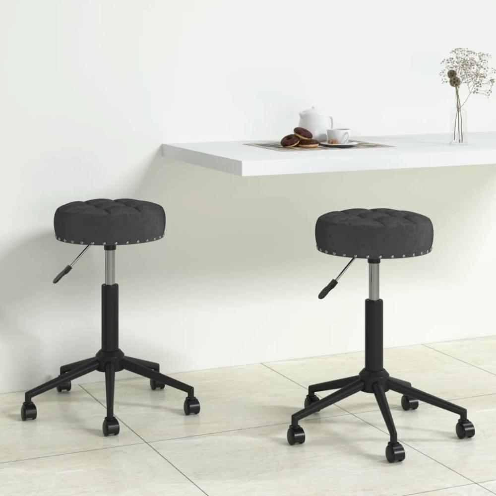 vidaXL Essstühle 2 Stk. Drehbar Schwarz Samt [333056] Bild 1