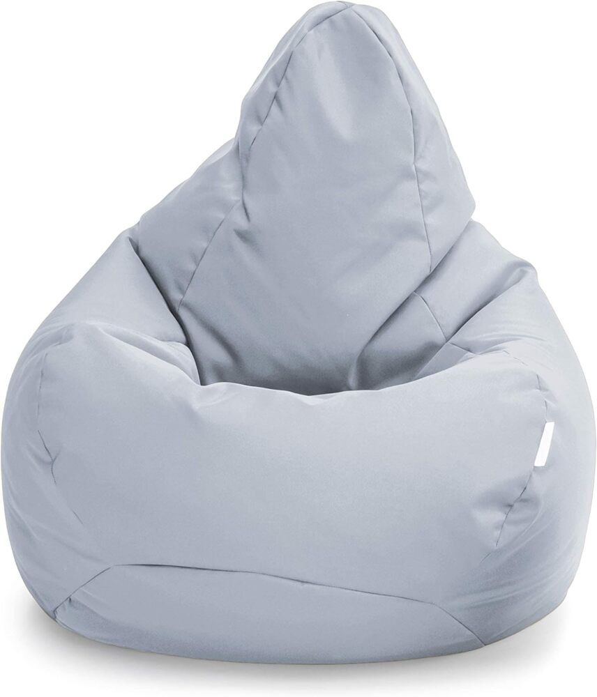 Loft 25 Sitzsack-Spielerstuhl | Sitz Sitzsack für den Innenbereich des Wohnzimmers im Freien | Wasserbeständig | Ergonomisches Design zur Körperunterstützung | Langlebig und Bequem (Grau, Sitzsack) Bild 1