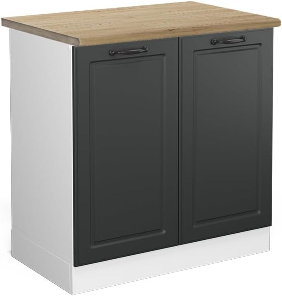 Vicco Spülenunterschrank R-Line, Anthrazit Landhaus/Weiß, 80 cm, AP Eiche Bild 1