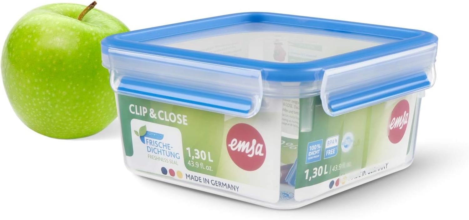 Emsa Frischhaltedose Quadratisch CLIP & CLOSE 1.3 L, Kunststoff, (1-tlg) Bild 1