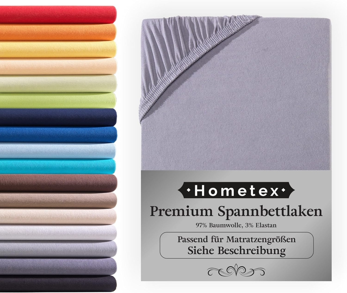 Hometex Premium Textiles Spannbettlaken Premium Boxspringbett Spannbetttuch ideal für Wasserbett und Matratzen, Jersey, Gummizug: Rundumgummizug, Spannbettlaken Premium Qualität 190 g/m², Gekämmte Baumwolle Bild 1