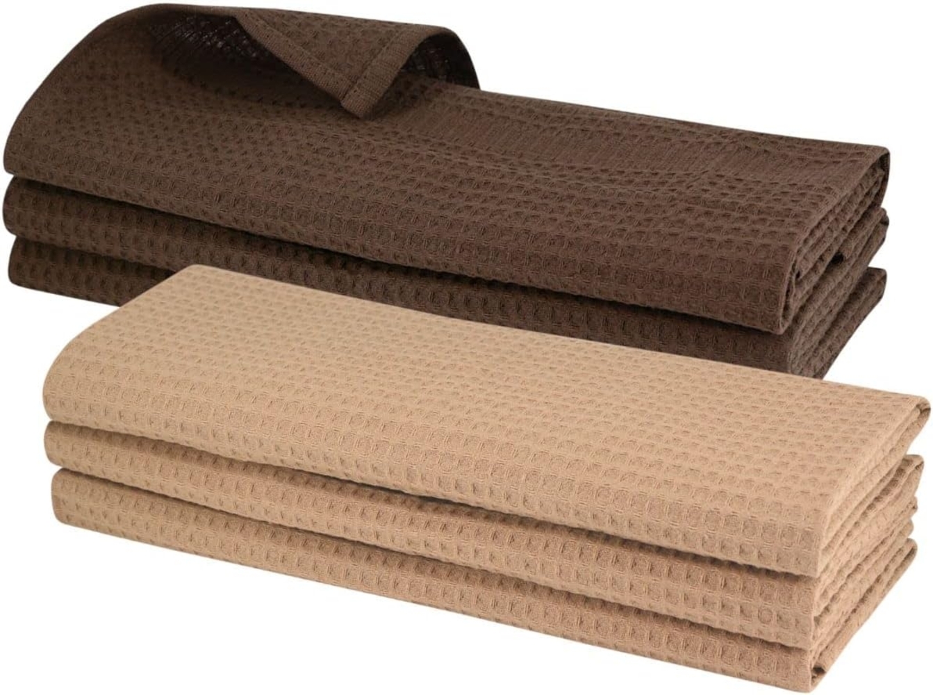 Engelland Geschirrtuch Poliertuch, (Vorteils-Set, 6-tlg, Waffel-Pique), 100 % Baumwolle, integrierte Aufhängeschlaufe, 70 x 50 cm Bild 1