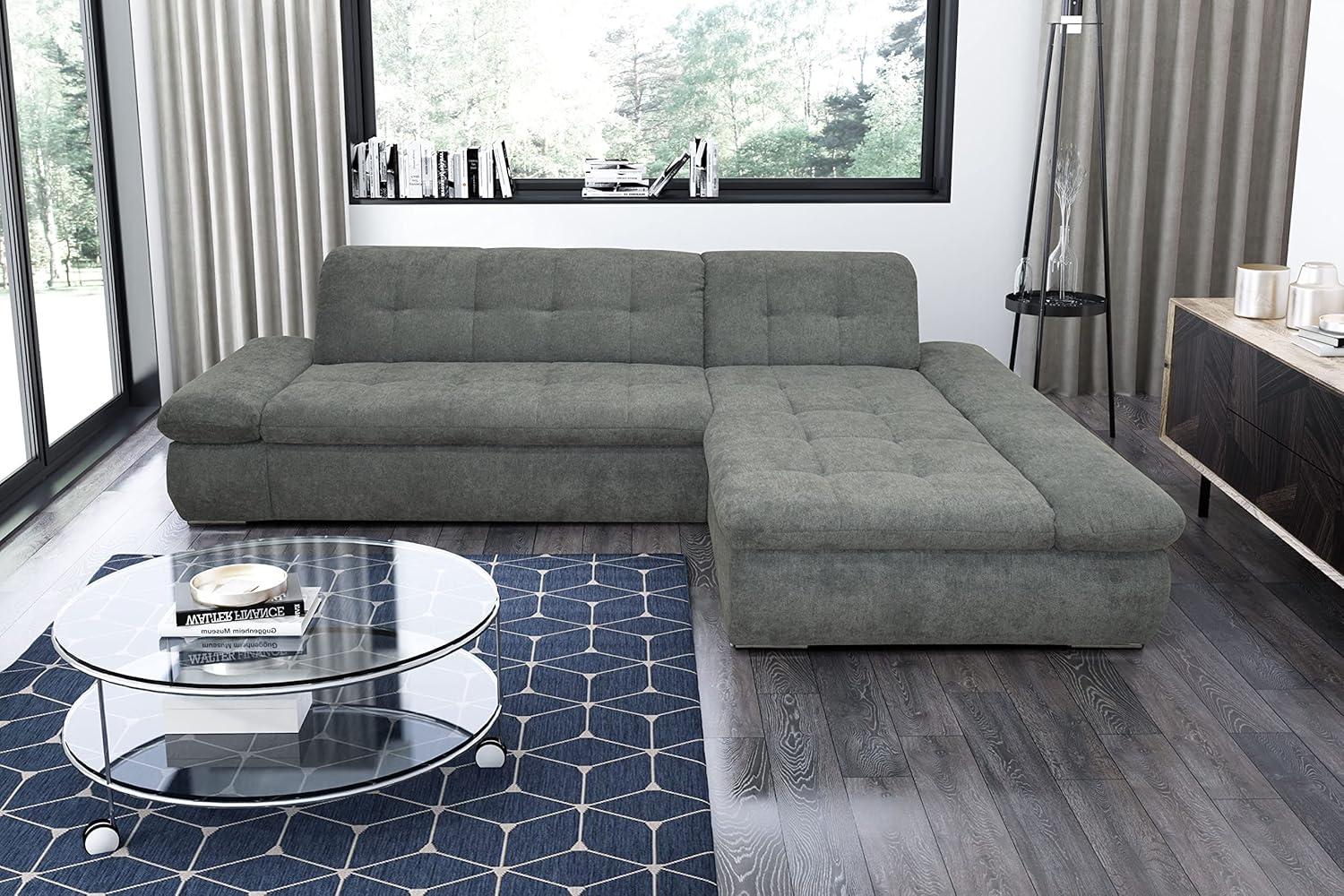 DOMO. collection Moric Couch, Ecksofa, Eckcouch, Sofa in L-Form, grau, 300 x 172 x 80 cm Bild 1