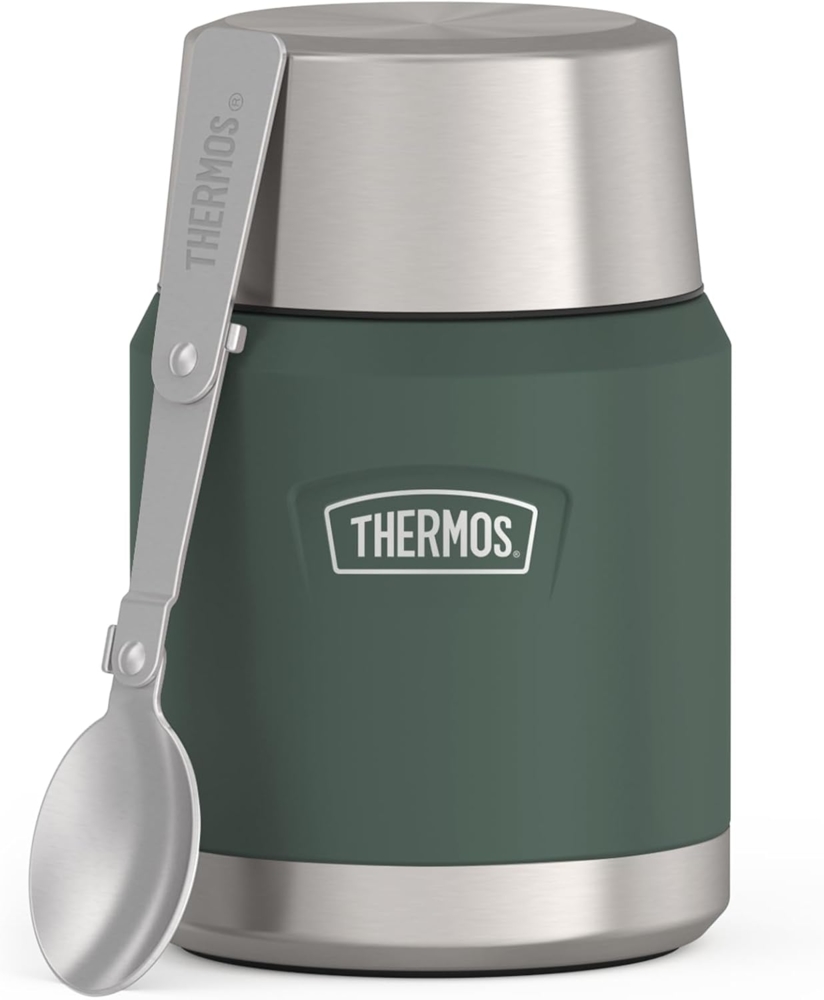 THERMOS Thermobehälter ICON FOOD JAR, Thermobehälter für Essen, spülmaschinenfest, Edelstahl, Kunststoff, Silikon, (1-tlg), 0,47l, 10h heiß & 24h kalt, dicht & auslaufsicher, mit Löffel Bild 1