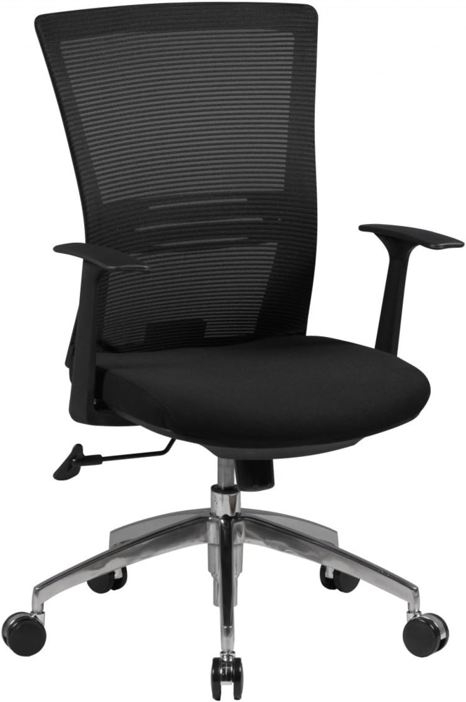 Bürostuhl Stoffbezug Schreibtischstuhl Armlehne schwarz Chefsessel 120kg Drehstuhl Synchronmechanik Bild 1