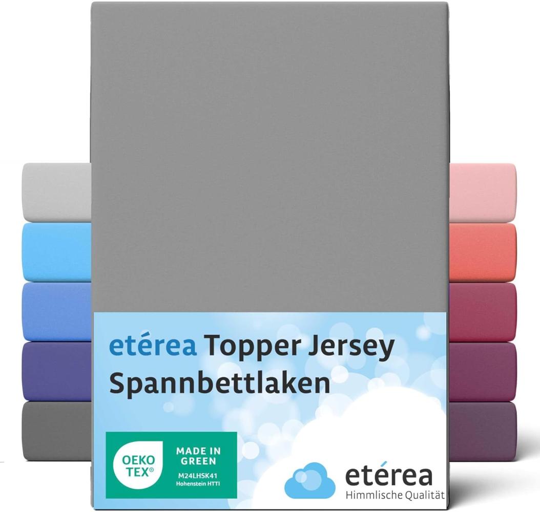 etérea Jersey Topper Spannbettlaken Spannbetttuch Grau 140x200 - 160x200 cm Bild 1